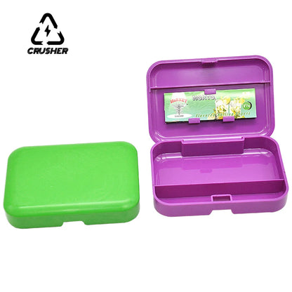 CRUSHER Rolling Paper Tobacco Box – 110mm×75mm Plastic Storage Case for Dry Herbs, Spices & Smoking Accessories