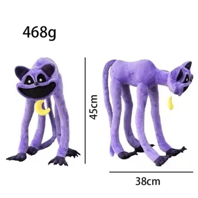 Smiling Animal Anime Plush Toy – Horror Cat Doll, Soft Cartoon Plush for Festival Decoration & Gift