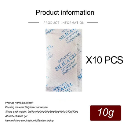 Non-Toxic Silica Gel Desiccant Bags – 2/5/10/20g Moisture Absorber for Kitchen, Room, and Living Spaces