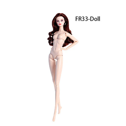32cm European Supermodel Nude Doll – Original 1/6 Joint Figure with Multi-Color Skin and Exquisite Makeup, Full Series Collectible Toy