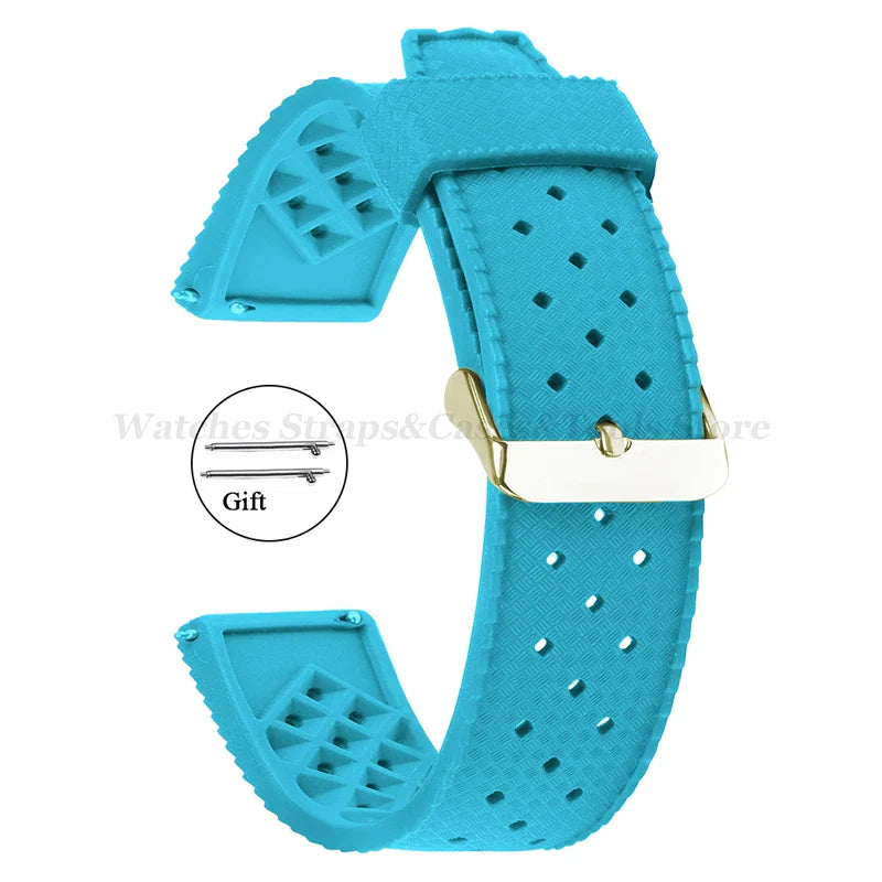 Premium Tropic Silicone Watch Strap – 20mm & 22mm Quick Release Waterproof Rubber Bracelet for Seiko, Oris & Omega
