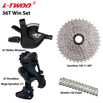 LTWOO A7 1x10S Groupset – 10-Speed Shifter & Derailleur with SUNSHINE Cassette 36T-50T & VXM Chain for MTB