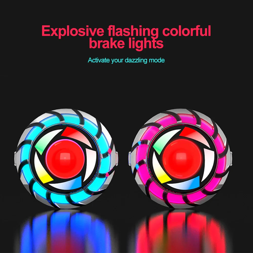 Universal Motorcycle Equipment  Warning Lamp - Angel Eye RGB Flashing Brake Tail / Rear LED Light, Motorbike Accessories