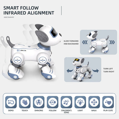 2-in-1 Intelligent Remote Control Robot Dog – Programmable Stunt & Voice Command Toy with Touch & Music for Kids