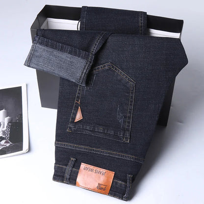 Men's Slim Fit Business Casual Denim Trousers – Comfortable Stretch Pants, Light Luxury Fashion for Men