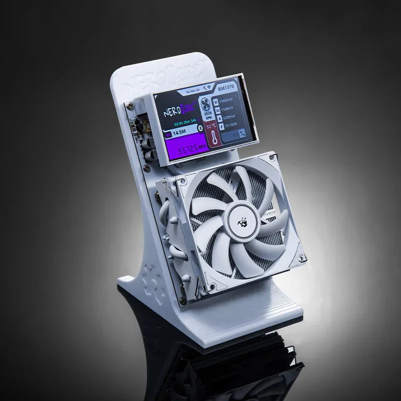 Bitaxe NerdQaxe++ BM1370 Bitcoin Miner — 4.8TH/s ASIC Chip, 68W, 2.4G WiFi Open-Source BTC Mining Machine