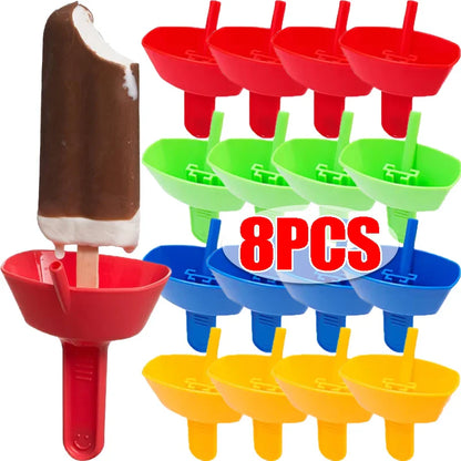Handheld Drip-Proof Popsicle Holder (1/8PCS) – Anti-Flow Ice Cream Protector with Straw for Kids, Portable Snack Holder