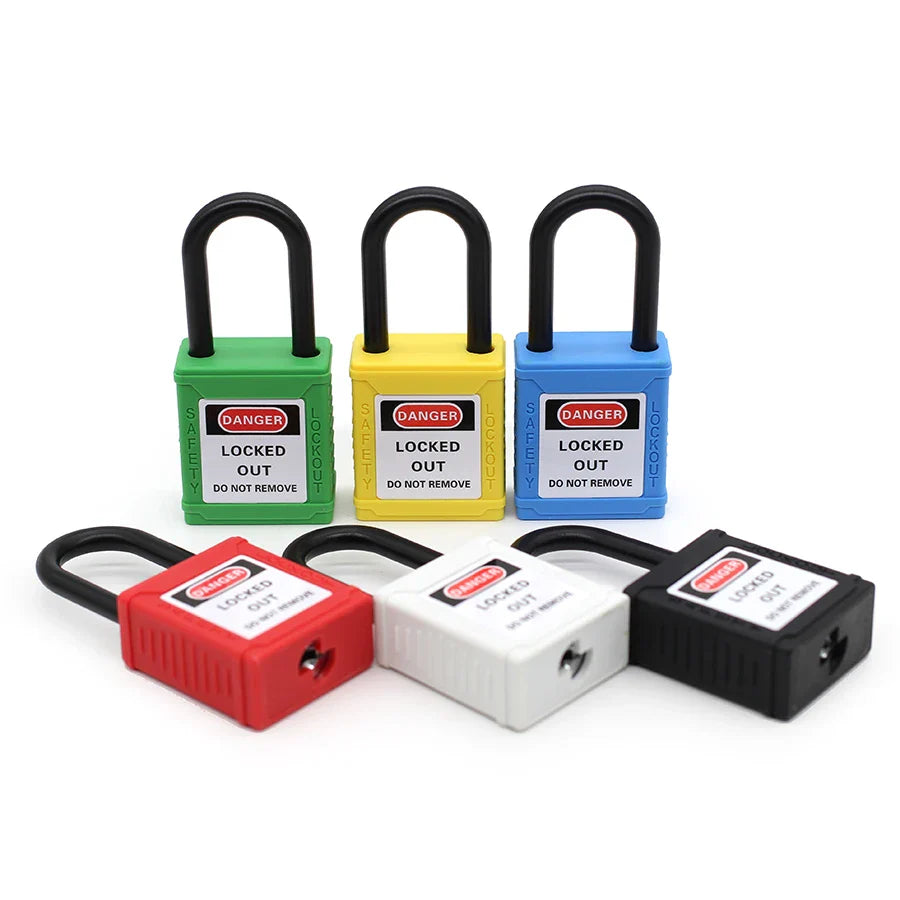 Industrial Safety Padlock – 38mm Nylon Shackle LOTO Lockout for Personal Power & Engineering Use