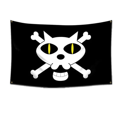 One Piece Pirate Skull Flag – Luffy Straw Hat Pirates Wall Decor & Banner for Kids' Bedroom, Gift