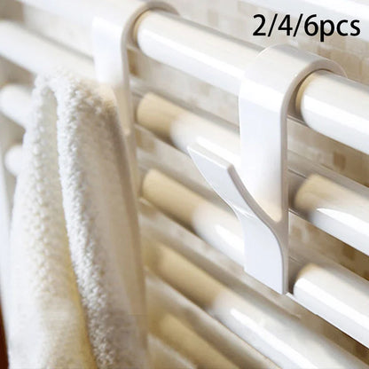 2-6PCS Heated Towel Radiator Hooks — Multi-Purpose Coat, Scarf & Clothes Hangers for Bathroom