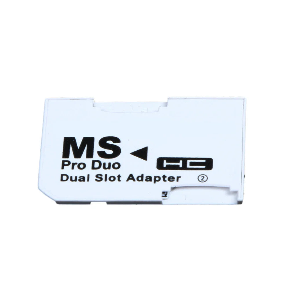Memory Card Adapter – Micro SD/TF to MS Pro Duo for PSP with Dual 2-Slot White Adapter