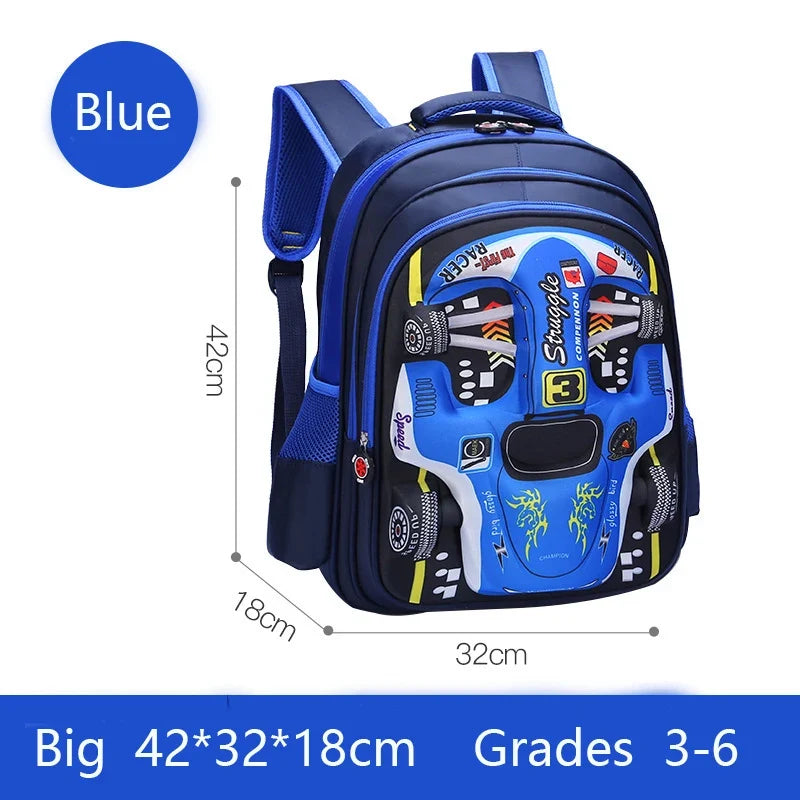 Waterproof 3D Kids Backpack - Lightweight Preschool & Kindergarten School Bag for Boys and Girls