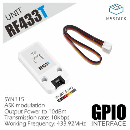 M5Stack RF433T/R 433.92MHz Wireless RF Transmitter & Receiver Module — IoT Remote Control & Automation