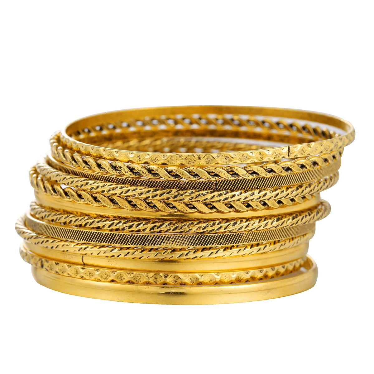 12Pcs Punk Curb Cuban Chain Bracelet Set for Women – Gold Miami Boho Thick Charm Bangles Fashion Jewelry