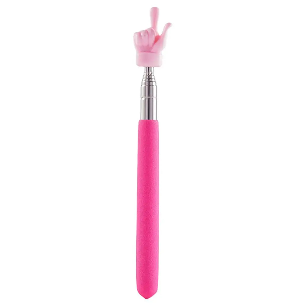 Retractable Teacher Pointer — Stainless Steel Telescopic Finger Design Stick for Classroom Teaching Supplies