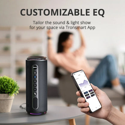 Tronsmart T7 Lite Bluetooth Speaker – Enhanced Bass, 24H Playtime, APP Control, IPX7 Waterproof Portable Speaker for Camping