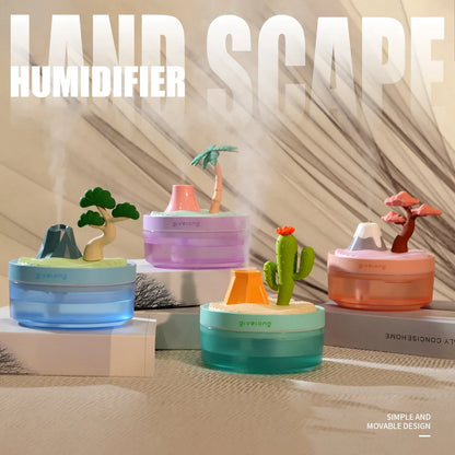 Landscape Air Humidifier – Small USB Spray, Silent Hydration for Bedroom, Desktop & Car, Aromatherapy Diffuser