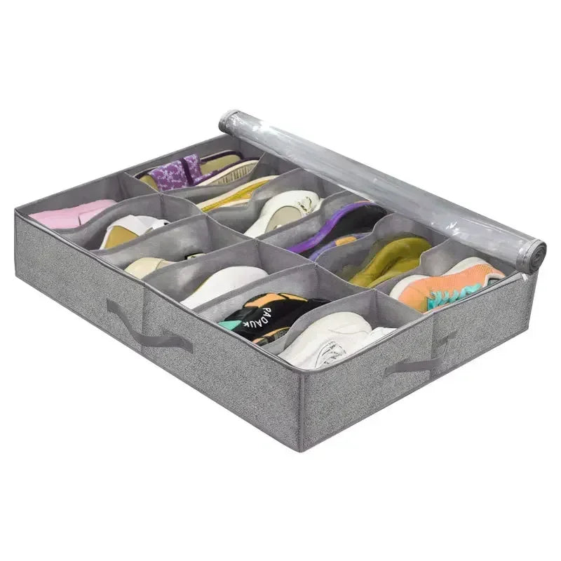 Foldable Under-Bed Shoe Storage Boxes — Closet Organizer Bags for Shoes and Home Storage