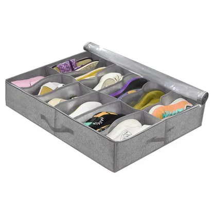 Foldable Under-Bed Shoe Storage Boxes — Closet Organizer Bags for Shoes and Home Storage