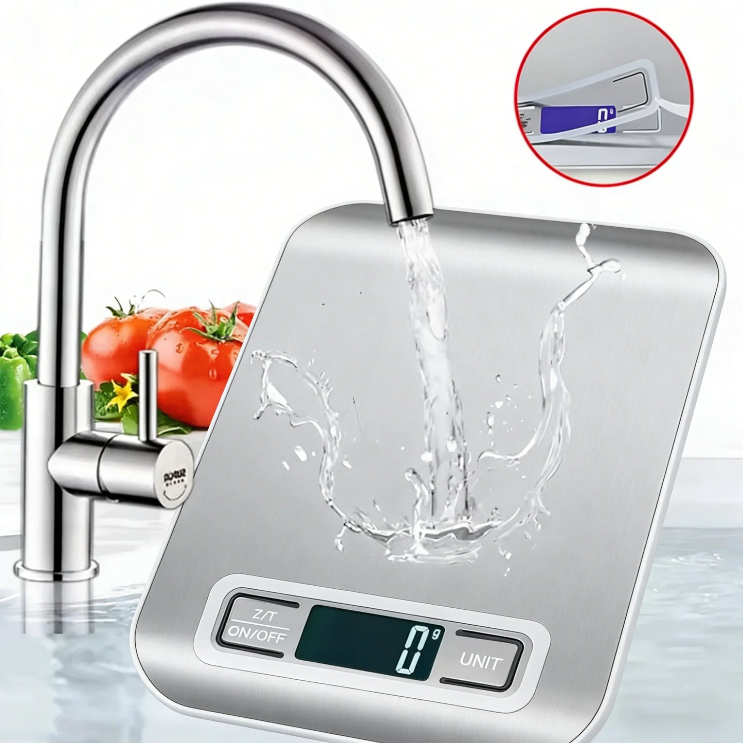 Digital Kitchen Scale - 10kg/5kg Stainless Steel Food Scale with LED Display for Baking & Meal Prep