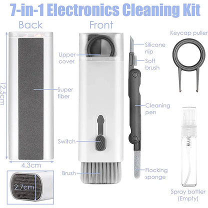 7-in-1 Keyboard and Electronics Cleaning Kit - Comprehensive AirPods, Headset, Laptop Screen, and Bluetooth Earphones Cleaner Set