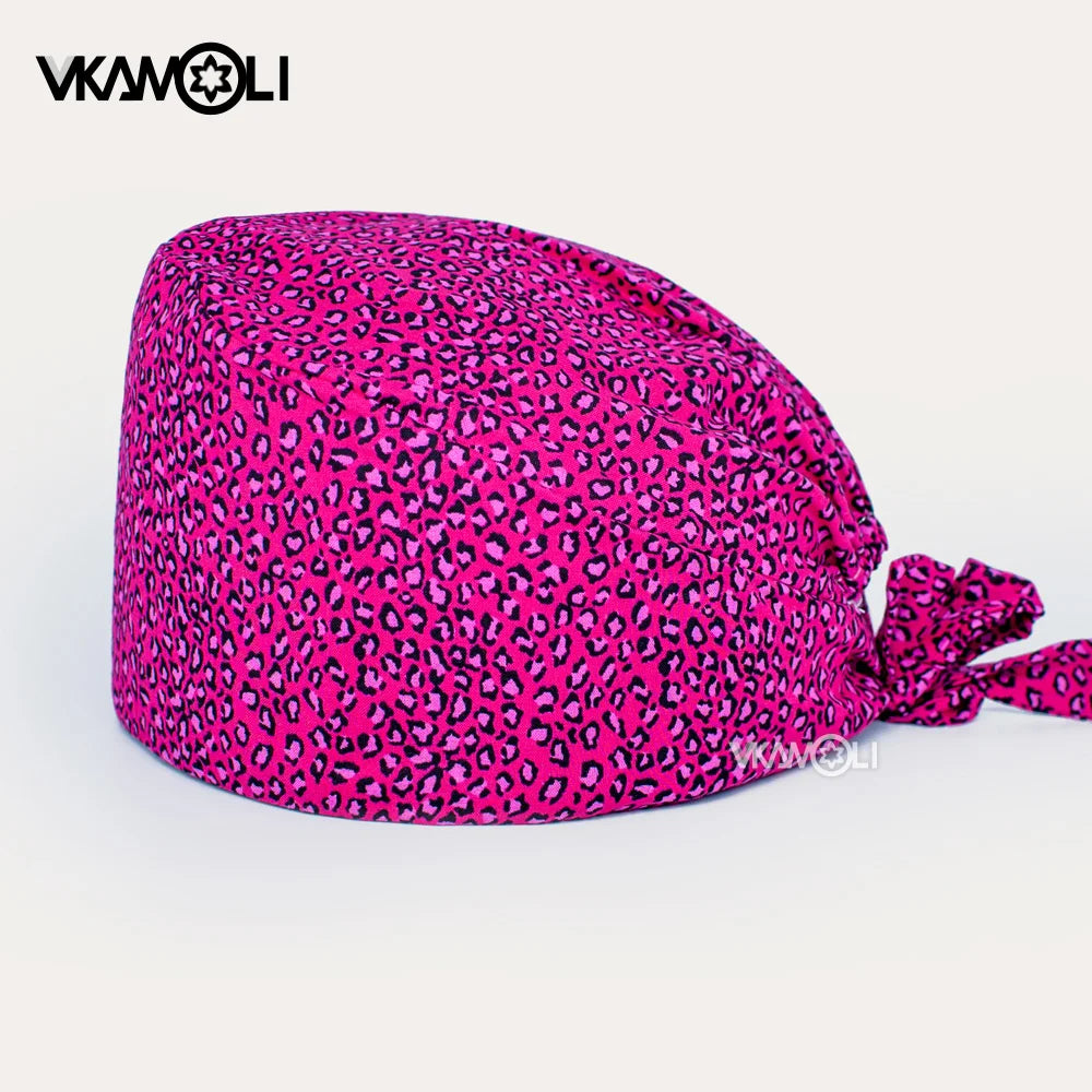 Cartoon Printed Clinical Scrub Caps – Surgery Hats for Men, Nurses & Pet Clinics