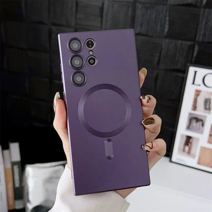Luxury Matte Magnetic Case for Samsung S25/S24/S23/S22 Ultra & S21/S20 Plus – Magsafe Compatible Note 20 Ultra Phone Cover