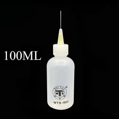 50ml Empty Plastic Precision Needle Bottle – Rosin Flux & 502 Glue Dispenser for Soldering, iPhone Repair & Electronics Tools