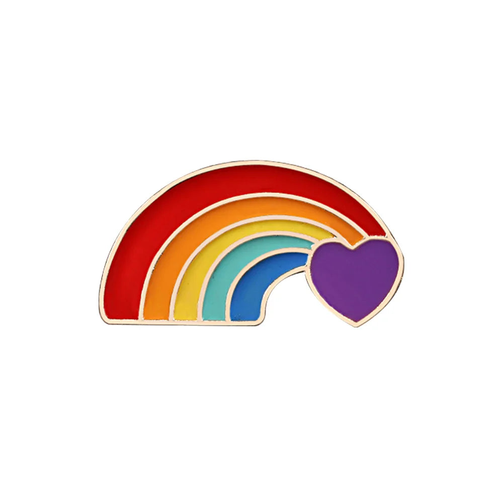 LGBT Rainbow Enamel Pins — Custom Heart & Flag Brooches for Bag, Shirt, Lapel, YES Gesture, Jewelry Gifts