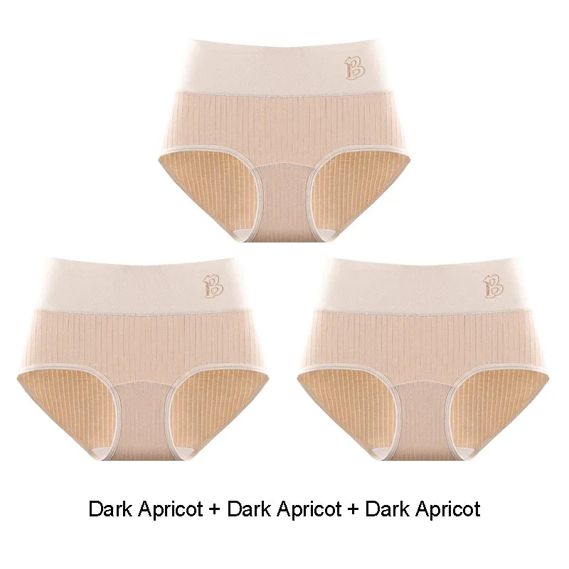 Women's Cotton Briefs - High-Waisted Belly Control Sports Panties Set for Women