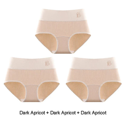 Women's Cotton Briefs - High-Waisted Belly Control Sports Panties Set for Women