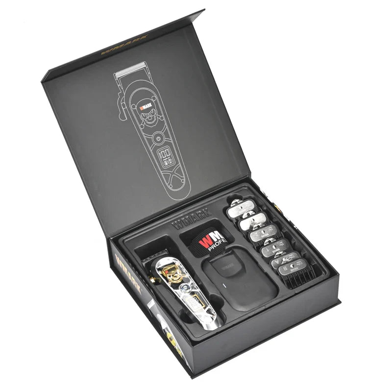 WMARK NG-130 Wireless Charging Hair Clipper – High Speed Professional Type-C Rechargeable Cutter with Charging Stand