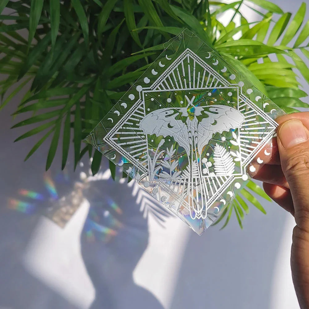 3D Rainbow Sun Catcher Window Film Sticker – Self-Adhesive PVC Light Catching Wall & Glass Decal for Home Decor & Motorcycle Styling