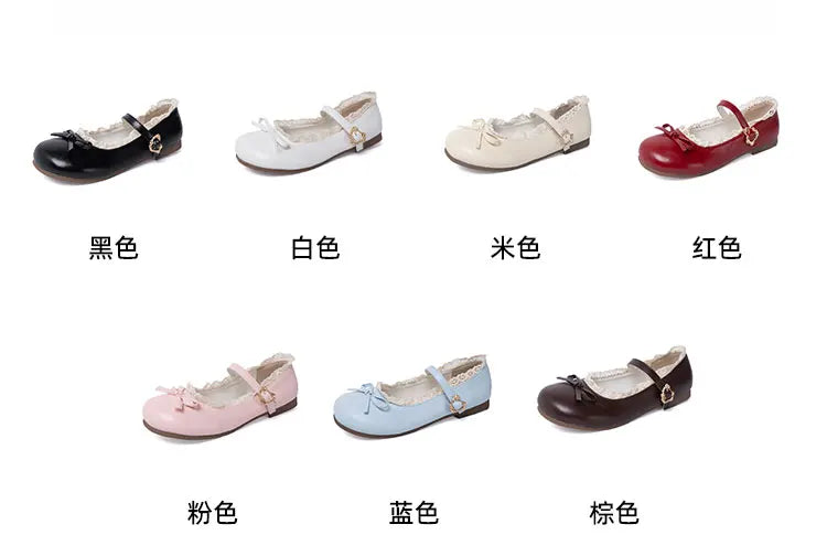 Women’s Mary Janes Flats – Pink & White Round Toe Lolita Ballet Shoes with Buckle Strap, Spring Autumn Plus Size