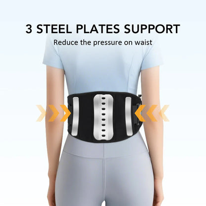 Vibration Lower Back Massager – Portable Waist Support Belt with Heating Pad & Red Light Hot Compress Lumbar Brace
