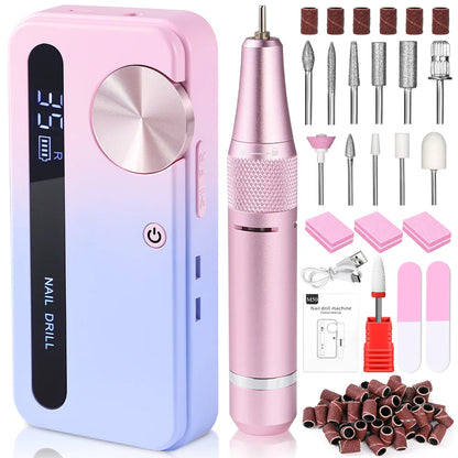 35000RPM Electric Nail Drill – Professional Rechargeable Nail File for Gel Nails, Portable Manicure Tool