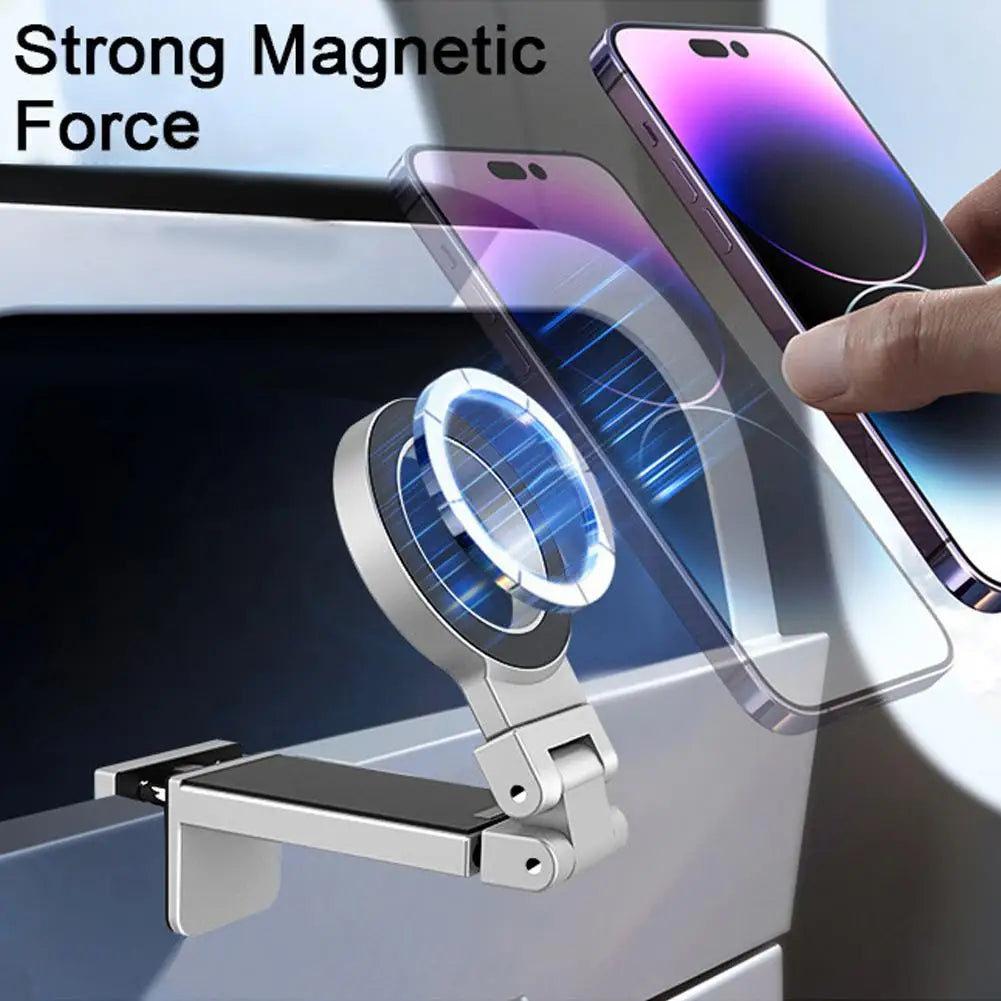 Universal Foldable Magnetic Phone Holder – Rotatable Travel Mount for Smartphones Airplane Car Desk