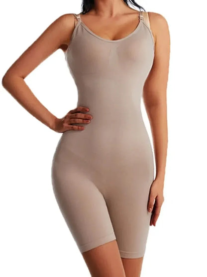 Seamless Women’s Bodysuit Shapewear – Butt Lifter & Waist Trainer with Strappy Back, Chest Enhancing Corset Underwear
