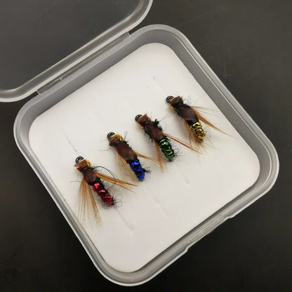 Fishing Flies Kit: Artificial Nymph Scud Fly Bug Worm Trout Insect Lure - Pack of 4pcs/8pcs/32pcs