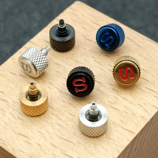 Silver, Gold & Black Watch Crown — Replacement for NH34/NH35/NH36 Movements SKX007
