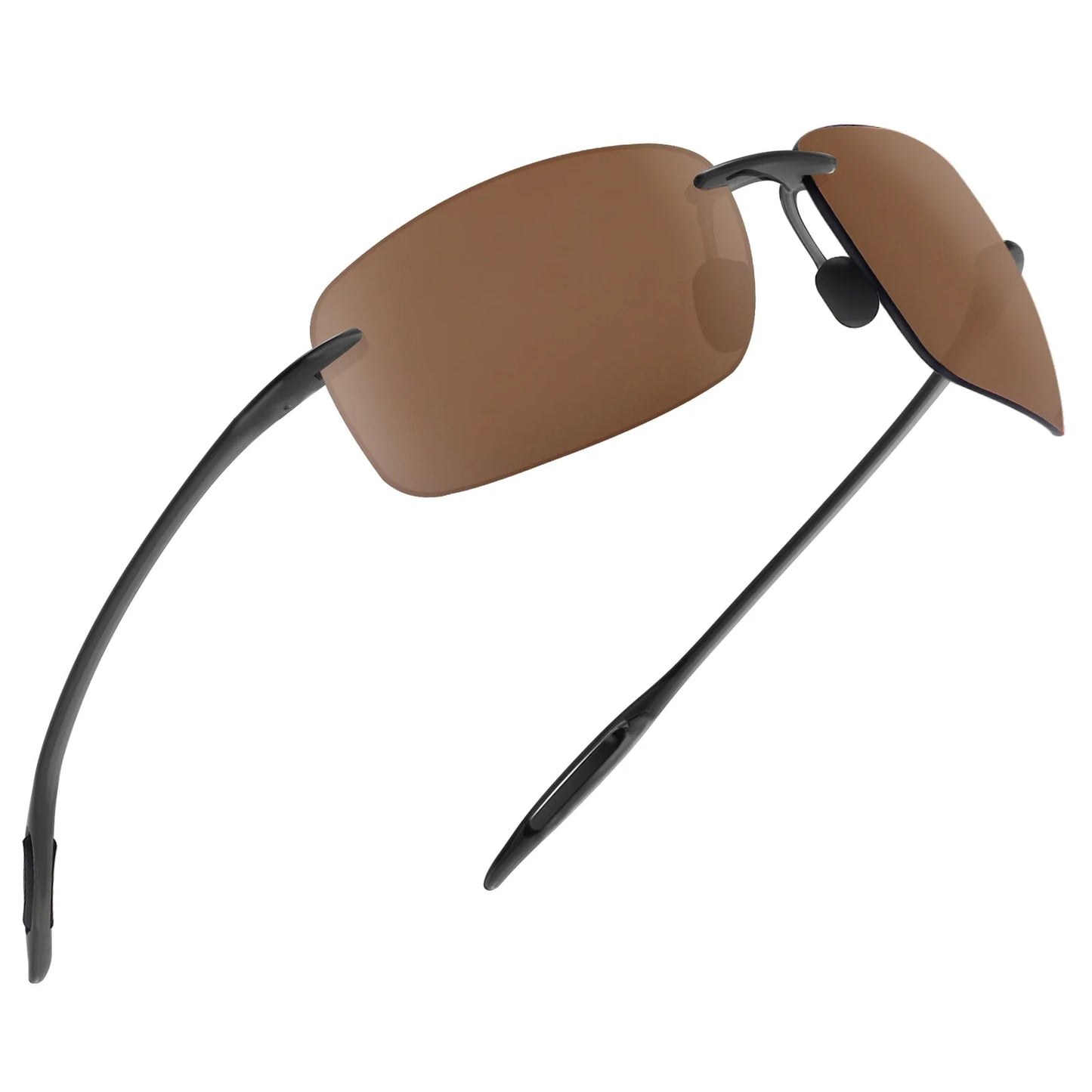 JULI Polarized Classic Sports Rimless Sunglasses – Ultralight Rectangle Frame for Men, Ideal for Fishing, Driving, UV400 Protection, Model MJ8009