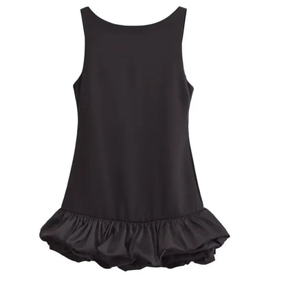 Women’s Ruffle Backless Mini Dress - HXAO Sleeveless Bodycon Summer Party Dress in White Black Red