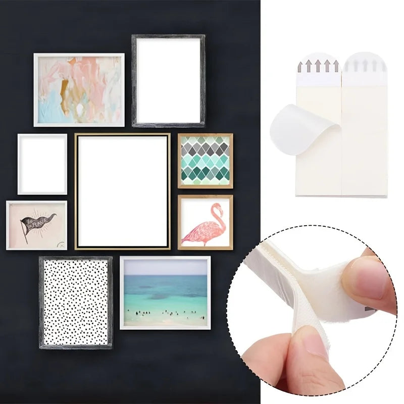 Double-Sided Adhesive Wall Strips — 12/24 Pairs Removable Hooks for Damage-Free Hanging