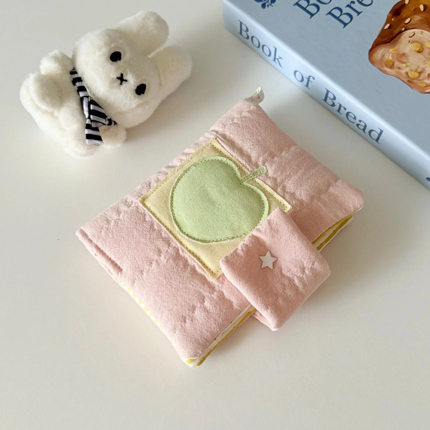 Kawaii A5/A6 Cotton Diary — Handmade Korean Green Apple Book Cover, Pinch Style Notebook, Perfect Gift for Friends