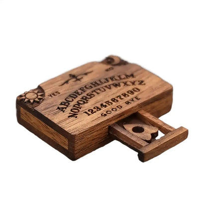 Handmade Miniature Ouija Board | Wooden Talking Spirit Board with Planchettes for Divination