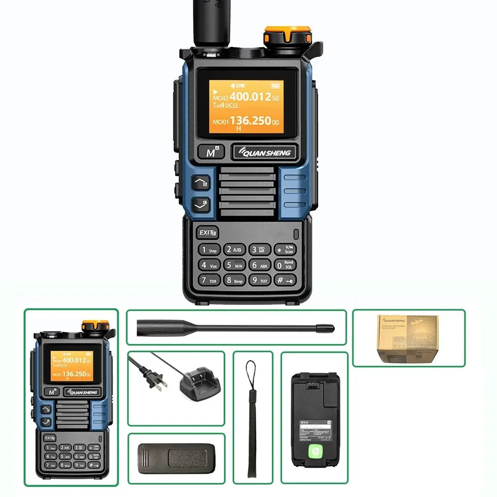 Quansheng UV-K6 Upgrade UV-K5 Interphone – 5W Air Band Radio, UHF/VHF, DTMF, FM Scrambler, NOAA Wireless Frequency with Type-C Charging