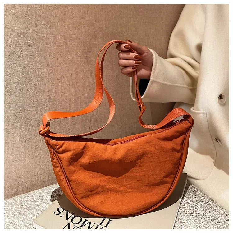 Casual Nylon Hobo Crossbody Bag for Women – Shoulder, Half Moon, Tote Travel Shopper & Purses