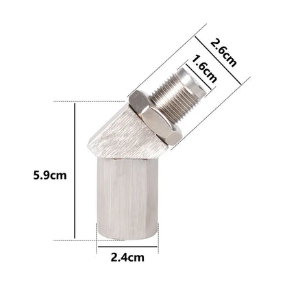 High-Quality 45-Degree O2 Oxygen Sensor Adapter – Aluminum Extender Spacer CEL Eliminator with Catalytic Converter P0420 P0430