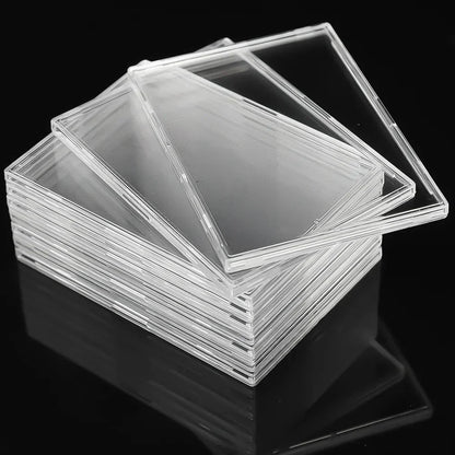 Clear Acrylic Snap Card Holder Case – Protective Trading Card Display Sleeve for Gaming, Sports & K-Pop Idol Photo Storage (Non-Magnetic)