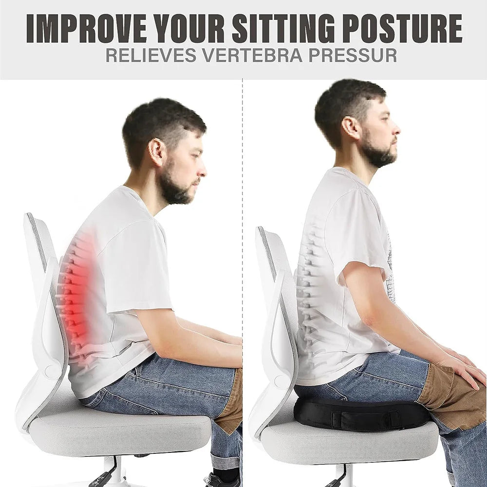 Travel Memory Foam U-Shaped Seat Cushion | Car, Office Chair Cushion Pad for Hip Support & Orthopedic Massage